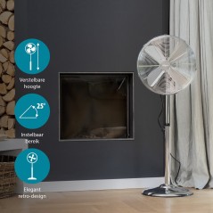 Tristar VE-5951 Floor Fan - Sleek Silver Design for Ultimate Cooling Comfort